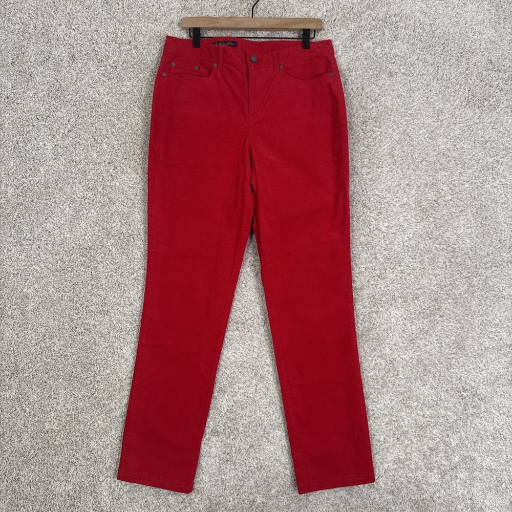 Brooks Brothers Women's Corduroy Pants Red Straight Leg Size 12
